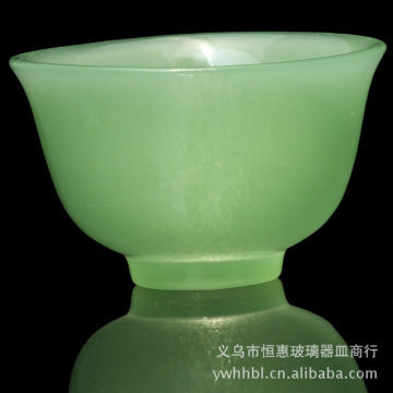 恒惠廠家批發(fā)供應(yīng)保健養(yǎng)生玻璃玉碗茶碗酒碗沙拉碗工藝品禮品11.5cmX11.5cmX6cm