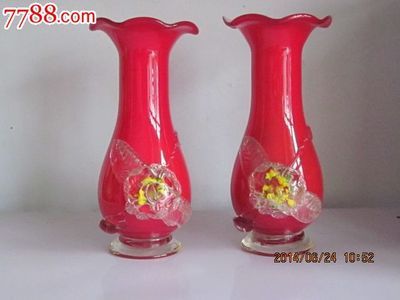 文革時期老玻璃花瓶一對-價格:180元-se24549435-玻璃器皿-零售-中國收藏熱線